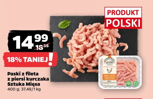 Paski z fileta z piersi kurczaka Sztuka Mięsa promocja w Netto