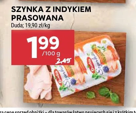 Szynka z indykiem prasowana Duda promocja w Stokrotka