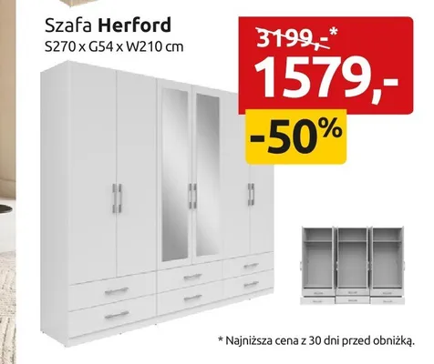 Szafa Herford S270xG54xW210cm promocja w Black Red White