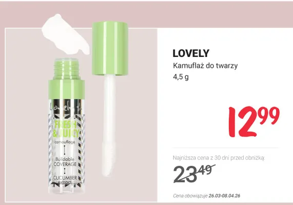 Kamuflaż do twarzy Buildable Coverage Cucumber Extract promocja w Rossmann