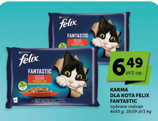 Karma dla kota Felix Fantastic 4-pak 85 g promocja w Groszek