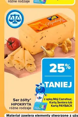 Ser żółty Hipokryta promocja w Carrefour