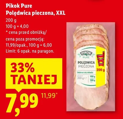Polędwica pieczona, XXL Pikok Pure promocja w Lidl