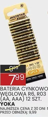 Bateria cynkowa Alkostar R6, R03 (AA, AAA) 12szt. promocja w Wafelek