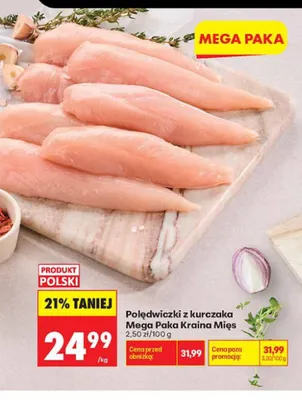 Polędwiczki z kurczaka Mega Paka Kraina Mięs promocja w Biedronka