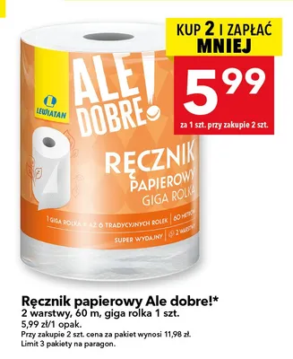 Ręcznik papierowy Ale Dobre! Giga Rolka promocja w LEWIATAN