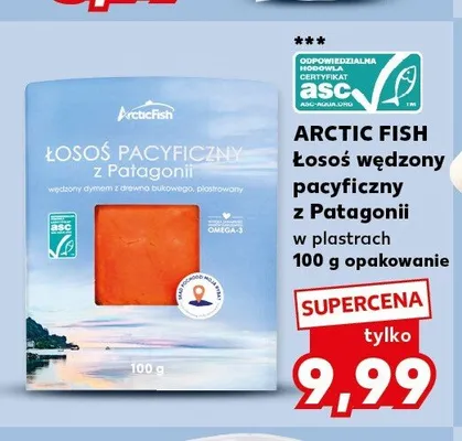 Łosoś wędzony pacyficzny z Patagonii w plastrach Arctic Fish promocja w Kaufland