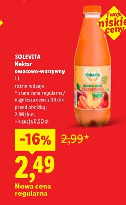 Nektar owocowo-warzywny Solevita promocja w Lidl
