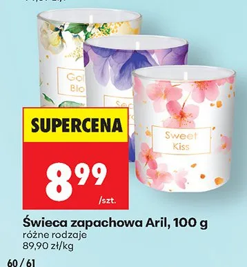 Świeca zapachowa różne rodzaje promocja w Biedronka