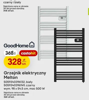 Grzejnik elektryczny Melton GoodHome promocja w Castorama