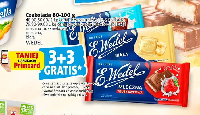 Czekolada biała E.Wedel promocja w Prim Market