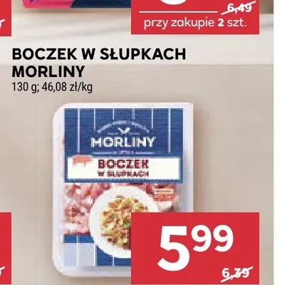 Boczek w słupkach Morliny promocja w Stokrotka