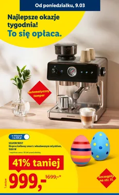 Ekspres kolbowy smart z wbudowanym młynkiem, 1500 W promocja w Lidl