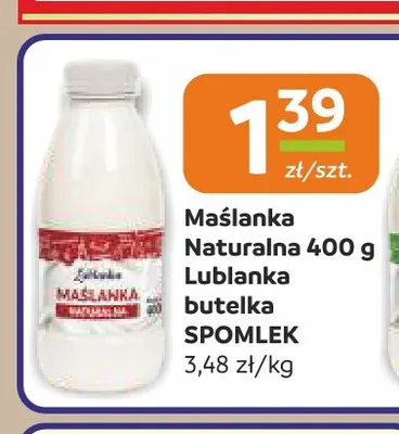 Maślanka naturalna Lublanka Spomlek promocja w Społem Częstochowa