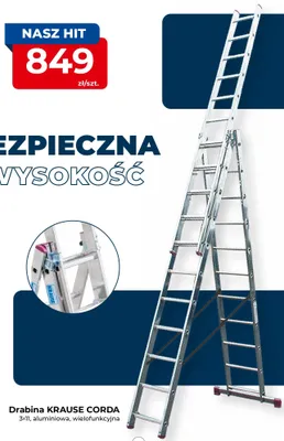 Drabina Krause Corda 3x11 aluminiowa wielofunkcyjna promocja w PSB Mrówka