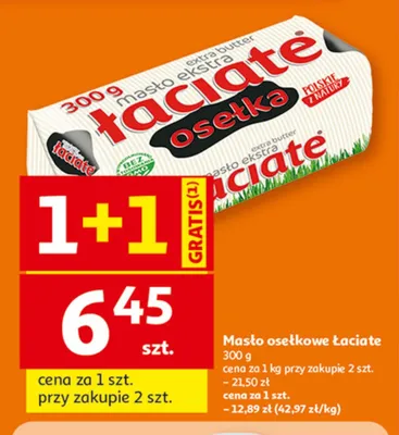 Masło osełkowe Łaciate promocja w Auchan