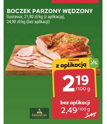 Boczek parzony wędzony Gustavus promocja w Stokrotka