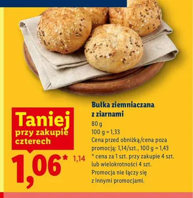 Bułka ziemniaczana z ziarnami promocja w Lidl