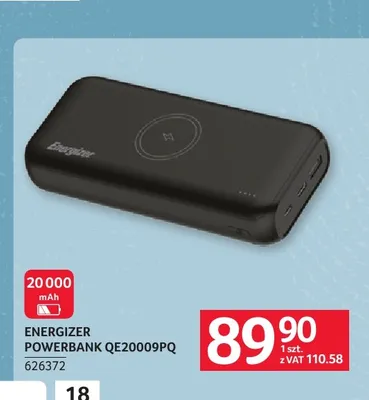 Powerbank Energizer QE20009PQ 20000mAh promocja w Selgros