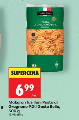 Makaron fusilloni Pasta di Gragnano P.G.I. Gusto Bello promocja w Biedronka