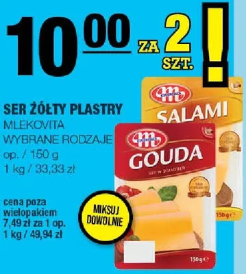 Ser żółty plastry Mlekovita promocja w SPAR
