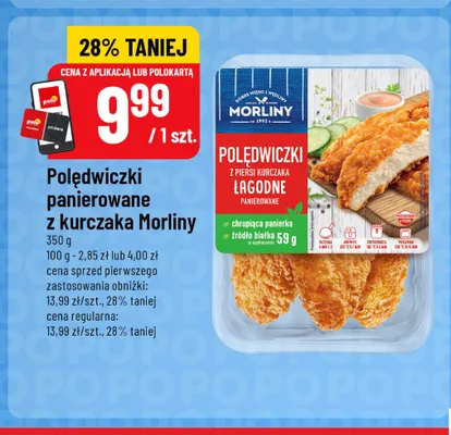 Polędwiczki panierowane z kurczaka Morliny łagodne promocja w POLOmarket