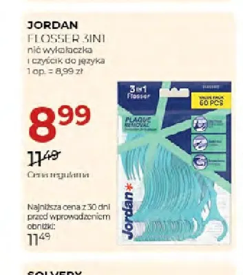 Nić wykałaczka i czyścik do języka Flosser 3in1 Jordan promocja w Drogerie Jawa