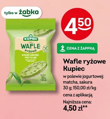 Wafle ryżowe Kupiec w polewie jogurtowej matcha promocja w Żabka