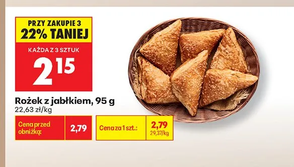 Rożek z jabłkiem promocja w Biedronka
