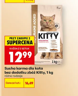 Sucha karma dla kota bez dodatku zbóż Kitty promocja w Biedronka