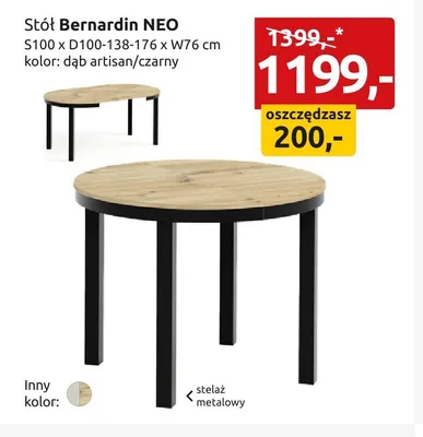 Stół Bernardin NEO promocja w Black Red White