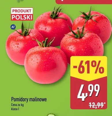 Pomidory malinowe polskie promocja w Aldi