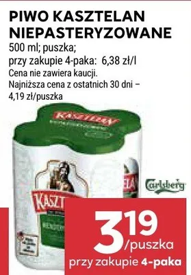 Piwo niepasteryzowane puszka przy zakupie 4-paka promocja w Stokrotka