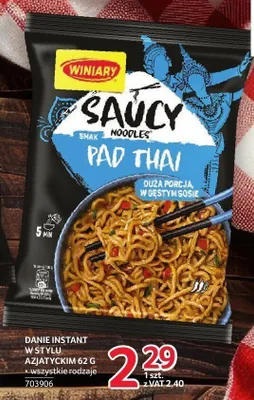 Danie instant Winiary Saucy Noodles smak Pad Thai promocja w Selgros