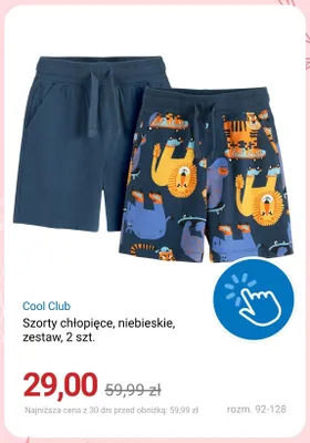Szorty chłopięce Cool Club niebieskie zestaw 2-pak promocja w Smyk