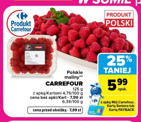 Maliny polskie Carrefour promocja w Carrefour