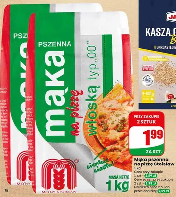 Mąka pszenna na pizzę Stoisław promocja w Dino