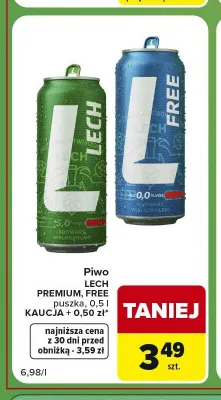 Piwo bezalkoholowe Lech Free promocja w Carrefour Express