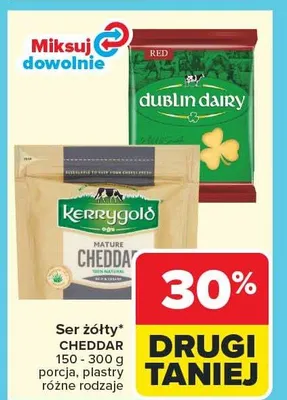 Ser żółty Cheddar/Kerrygold/Dublin Dairy promocja w Carrefour Market