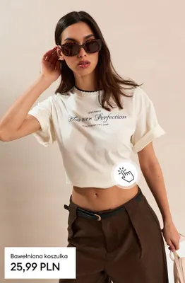 Bawełniana koszulka promocja w Sinsay