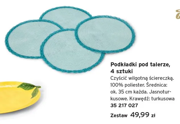 Podkładki pod talerze ok. 35cm promocja w Tchibo