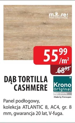 Panel podłogowy Dąb Tortilla Cashmere Krono Original kolekcja ATLANTIC 8 AC4 gr. 8mm gwarancja 20 lat V-fuga promocja w Dobre Dla Domu