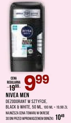 Dezodorant w sztyfce Black & White, Cool ML promocja w Drogerie Natura