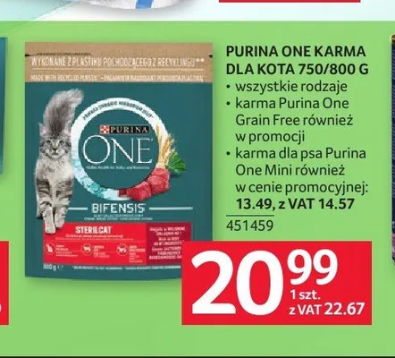Karma dla kota Purina One Bifensis Sterilcat promocja w Selgros