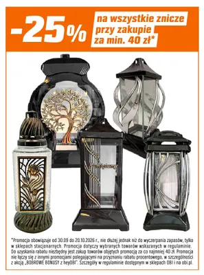 Znicze promocja w OBI