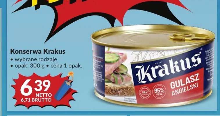Konserwa Gulasz Angielski Krakus promocja w Makro
