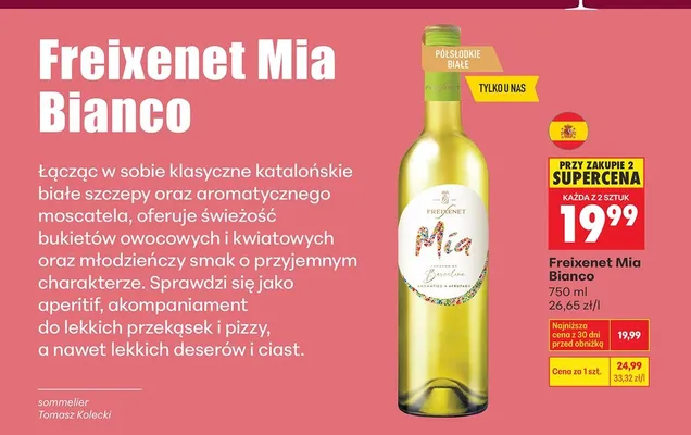 Wino Freixenet Mia Bianco promocja w Biedronka