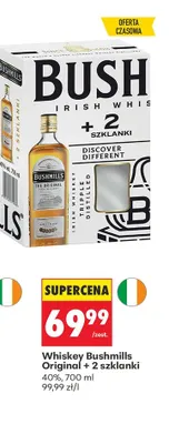 Whiskey Bushmills Original + 2 szklanki promocja w Biedronka