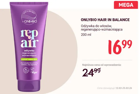 Odżywka do włosów, regenerująco-wzmacniająca promocja w Rossmann