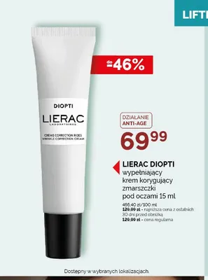 Krem korygujący zmarszczki pod oczami Lierac Diopti promocja w Ziko Dermo